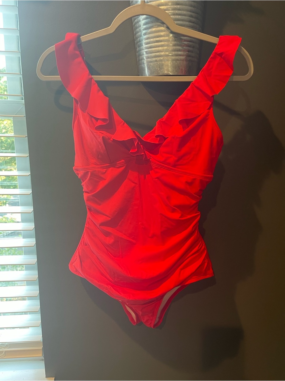 Women’s Red Ruffle One-Piece Swimsuit